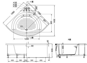 Bồn tắm ngọc trai TOTO PPY1353-3HPE#P/DB503R-2B/NTP001E - 5