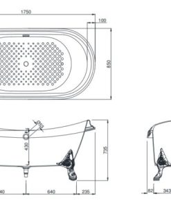 Bồn tắm gang tráng men TOTO FBY1756PWNE - 5