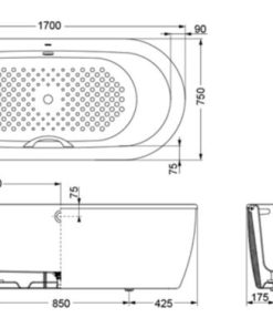 Bồn tắm gang tráng men TOTO FBYN1716CPWE - 5