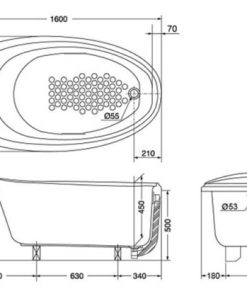 Bồn tắm ngọc trai TOTO PPY1610PWE - 6 Bồn tắm ngọc trai TOTO PPY1610PWE - 5