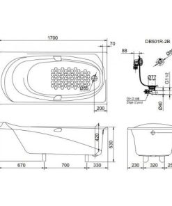 Bồn tắm xây TOTO PAY1710V/TBVF411 - 6 Bồn tắm xây TOTO PAY1710V/TBVF411 - 5
