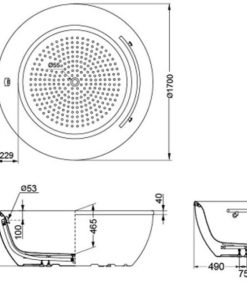 Bồn tắm ngọc trai TOTO PPY1724HPWE/NTP003E - 5