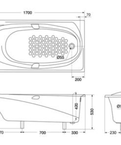 Bồn tắm massage ngọc trai TOTO PPYB1710RHPE#S/DB501R-2B - 6 Bồn tắm massage ngọc trai TOTO PPYB1710RHPE#S/DB501R-2B - 5
