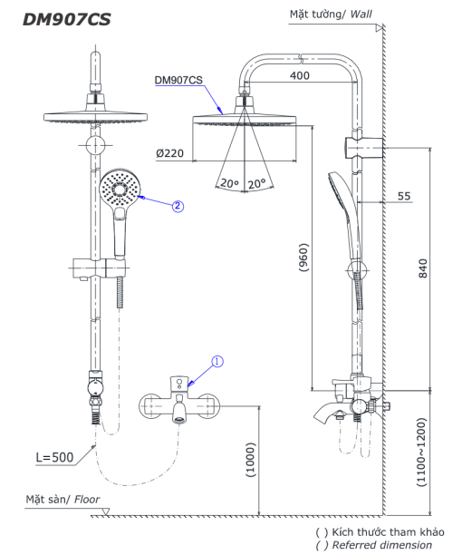 Thân sen tắm cây TOTO DM907CS - 3