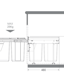 Thùng Rác Đôi Gắn Cánh Grob - 13