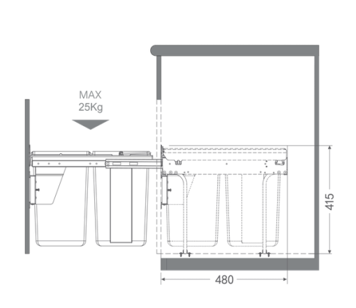 Thùng Rác Đôi Gắn Cánh Grob - 7