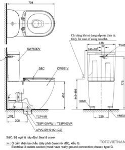 Bồn cầu 2 khối TOTO CS761DT5 - 6