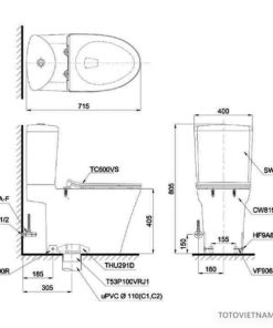 Bồn cầu 2 khối TOTO CS819DSE2 - 6