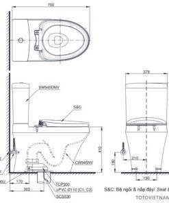Bồn cầu 2 khối TOTO CS945DNE2 - 7 Bồn cầu 2 khối TOTO CS945DNE2 - 6
