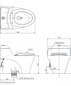 Bồn cầu 1 khối TOTO CW823W/FE2 - 6