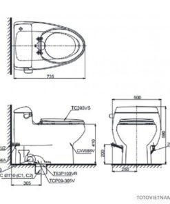Bồn cầu 1 khối TOTO MS688T2 – Men Cefiontech, Tornado - 6