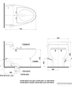 Bồn cầu 1 khối TOTO MS688E4 - 7 Bồn cầu 1 khối TOTO MS688E4 - 6