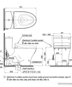 Bồn cầu TOTO MS855CDW12 - 6