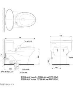 Bồn cầu 1 khối TOTO MS904T2 - 6