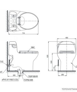 Bồn cầu 1 khối TOTO MS914T3 - 7 Bồn cầu 1 khối TOTO MS914T3 - 6