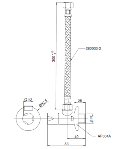 Van dừng kèm dây cấp nước TOTO HAP004A-F - 5