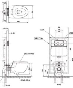 Thân cầu treo tường TOTO CW812RA/TCF4911Z - 6 Thân cầu treo tường TOTO CW812RA/TCF4911Z - 5