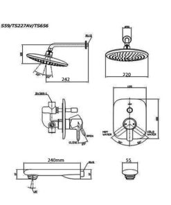 Sen tắm nóng lạnh âm tường TOTO S59/TS227AV/TS656 - 5