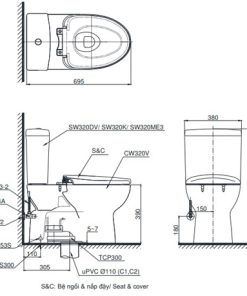 Bồn cầu 2 khối TOTO CS325DMT8 – nắp đóng êm - 6 Bồn cầu 2 khối TOTO CS325DMT8 – nắp đóng êm - 5
