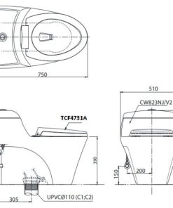 Bồn cầu 1 khối TOTO CW823W/F - 6