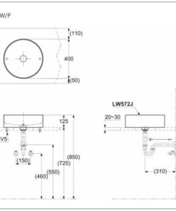 Chậu rửa lavabo đặt bàn TOTO LW572JW/F - 7 Chậu rửa lavabo đặt bàn TOTO LW572JW/F - 6