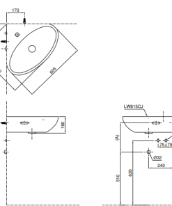 Chậu rửa lavabo TOTO LW815CJW/F - 7 Chậu rửa lavabo TOTO LW815CJW/F - 6