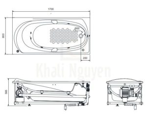 Bồn tắm massage ngọc trai TOTO TOTO PPYK1710ZLHPE#S/DB501R-2B - 5