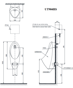 Bồn tiểu nam TOTO UT904HS - 6 Bồn tiểu nam TOTO UT904HS - 5