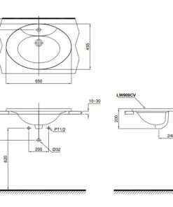 Chậu rửa mặt TOTO L909C - 5