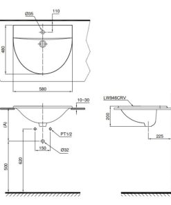 Chậu rửa lavabo dương vành TOTO L946CR - 6
