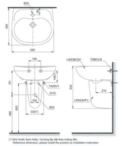 Chậu rửa lavabo TOTO LHT236CS - 5