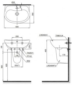 Chậu rửa lavabo TOTO LT240CS - 5