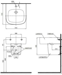 Chậu rửa lavabo TOTO LHT767CR - 7 Chậu rửa lavabo TOTO LHT767CR - 6