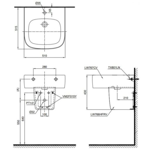 Chậu rửa lavabo TOTO LHT767CR - 3