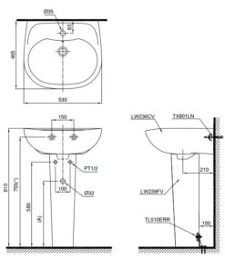 Chậu rửa lavabo TOTO LPT236CR - 5