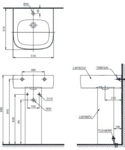 Chậu rửa lavabo TOTO LPT767C - 7 Chậu rửa lavabo TOTO LPT767C - 6