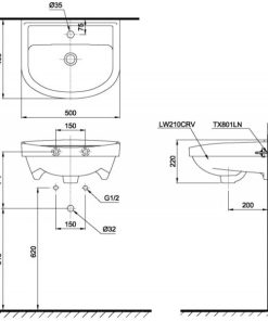 Chậu rửa lavabo TOTO LT210CTR - 5