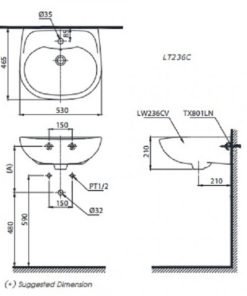 Chậu rửa lavabo TOTO LT236CR - 5