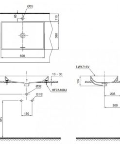 Chậu rửa lavabo đặt bàn cao cấp TOTO LT4716 - 6