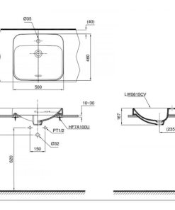Chậu lavabo đặt bàn TOTO LT5615C - 6