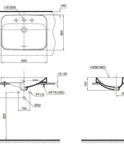 Chậu lavabo đặt bàn Toto LT5616C - 6