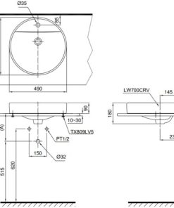 Chậu rửa lavabo đặt bàn TOTO LT700CT - 5