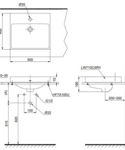 Chậu rửa lavabo đặt bàn TOTO LT710CSR - 6 Chậu rửa lavabo đặt bàn TOTO LT710CSR - 5