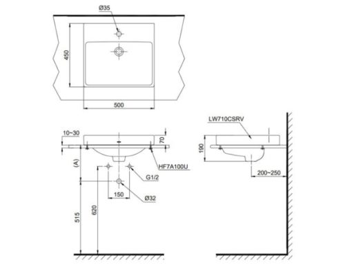Chậu rửa lavabo đặt bàn TOTO LT710CSR - 3
