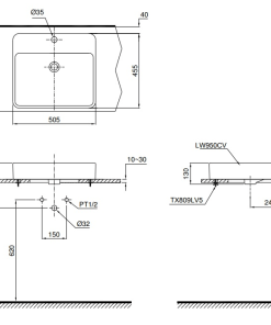 Chậu rửa lavabo đặt bàn TOTO LT950C - 6