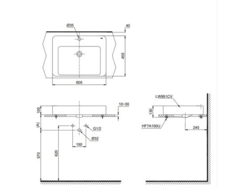 Chậu rửa lavabo TOTO LT951C - 3