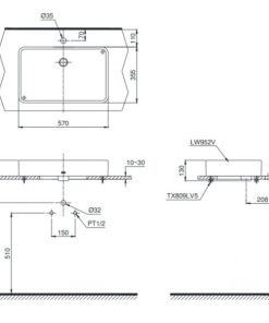 Chậu rửa lavabo đặt bàn TOTO LT952 - 7 Chậu rửa lavabo đặt bàn TOTO LT952 - 6