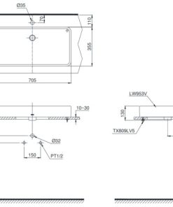 Chậu rửa lavabo đặt bàn TOTO LT953 - 7 Chậu rửa lavabo đặt bàn TOTO LT953 - 6