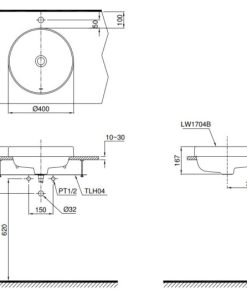 Chậu rửa lavabo đặt bàn TOTO LW1704B - 6