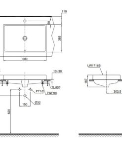 Chậu rửa lavabo đặt bàn TOTO LW1716B - 6